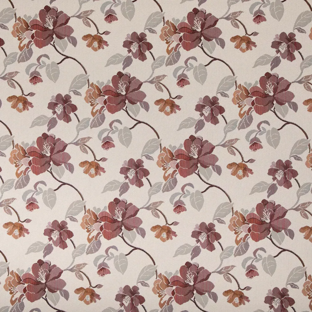 Claret Red & Burgundy Abstract & Geometric Woven Patterns Upholstery Fabric by the Yard