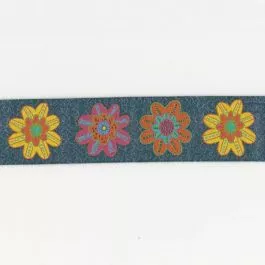 Flowers Brocade Ribbon on Gray
