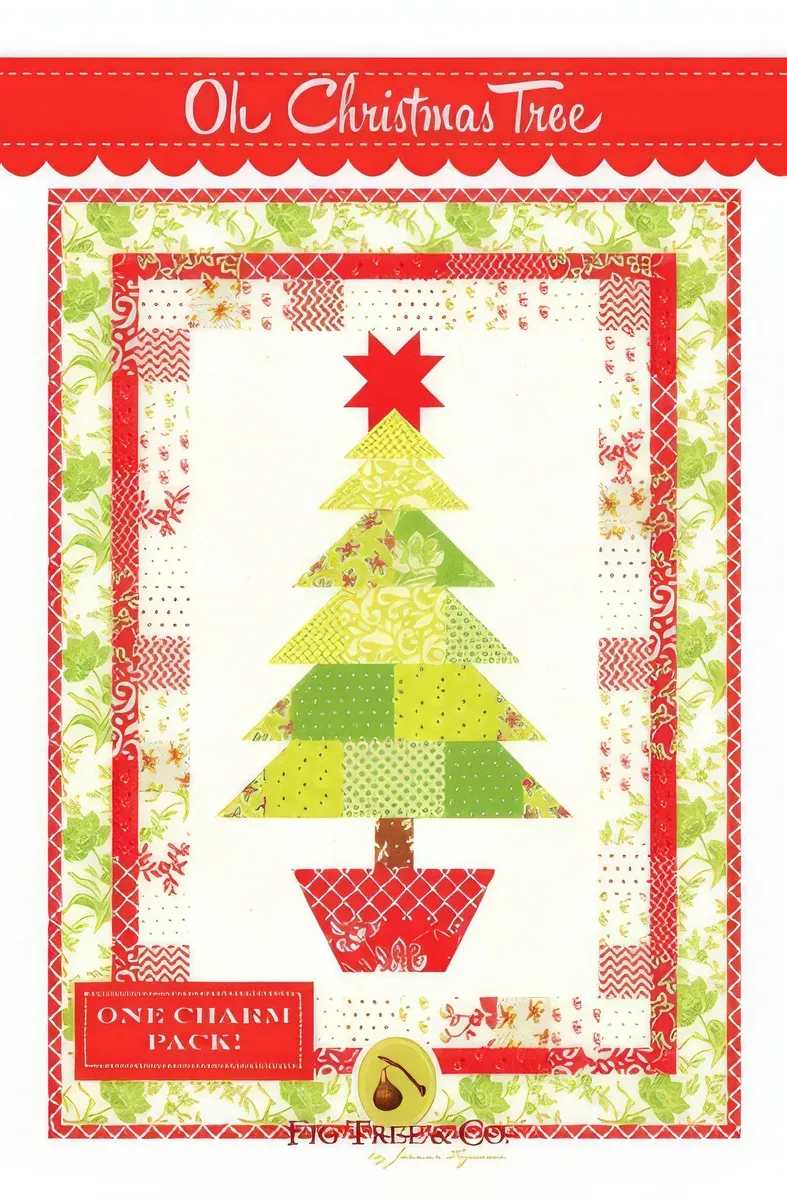 Oh Christmas Tree Table Topper or Wall Hanging Pattern by Fig Tree Quilts