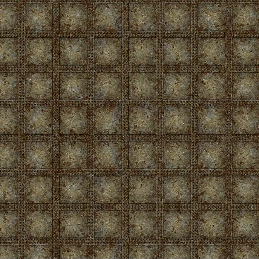 Steampunk Menagerie Grey Rivets Fabric