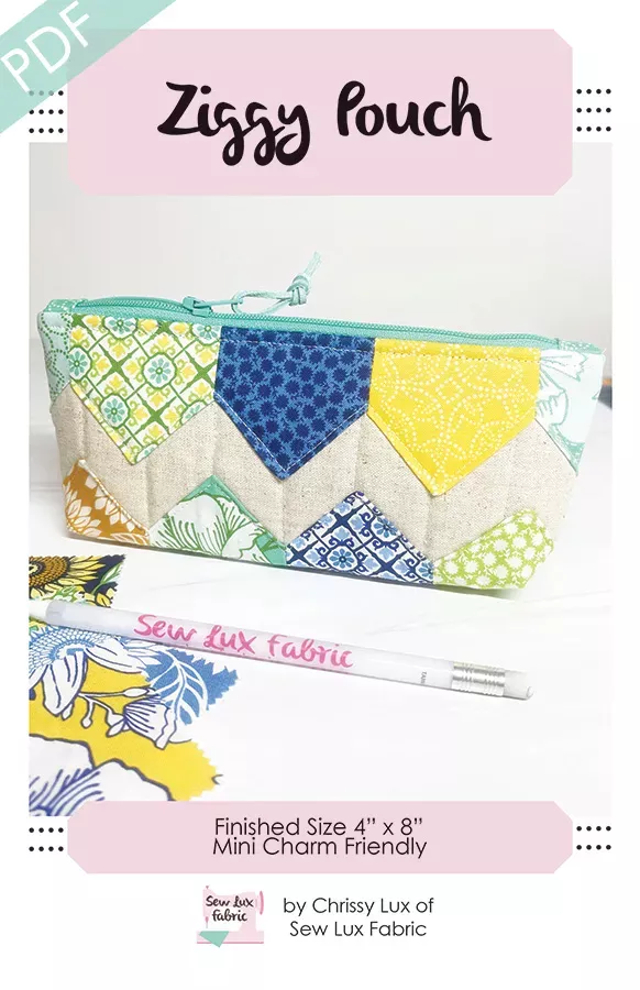 Ziggy Pouch Downloadable PDF Sewing PatternSew Lux Fabric